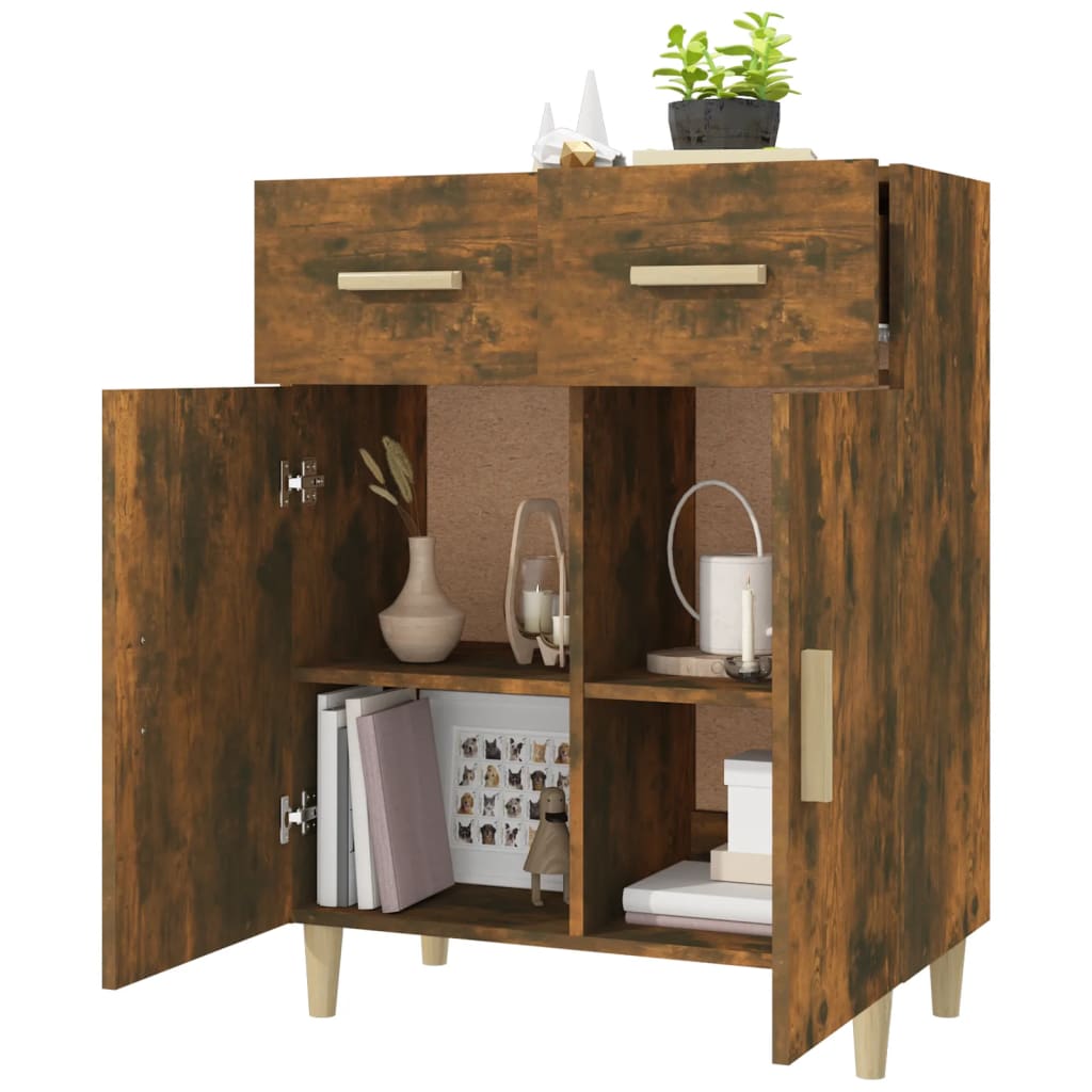 Buffet Chêne fumé 69,5x34x89 cm Bois d'ingénierie Buffets & bahuts vidaXL   