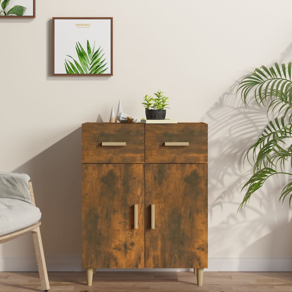 Buffet Chêne fumé 69,5x34x89 cm Bois d'ingénierie Buffets & bahuts vidaXL   