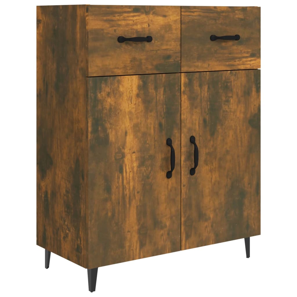 Buffet chêne fumé 69,5x34x90 cm bois d'ingénierie Buffets & bahuts vidaXL   
