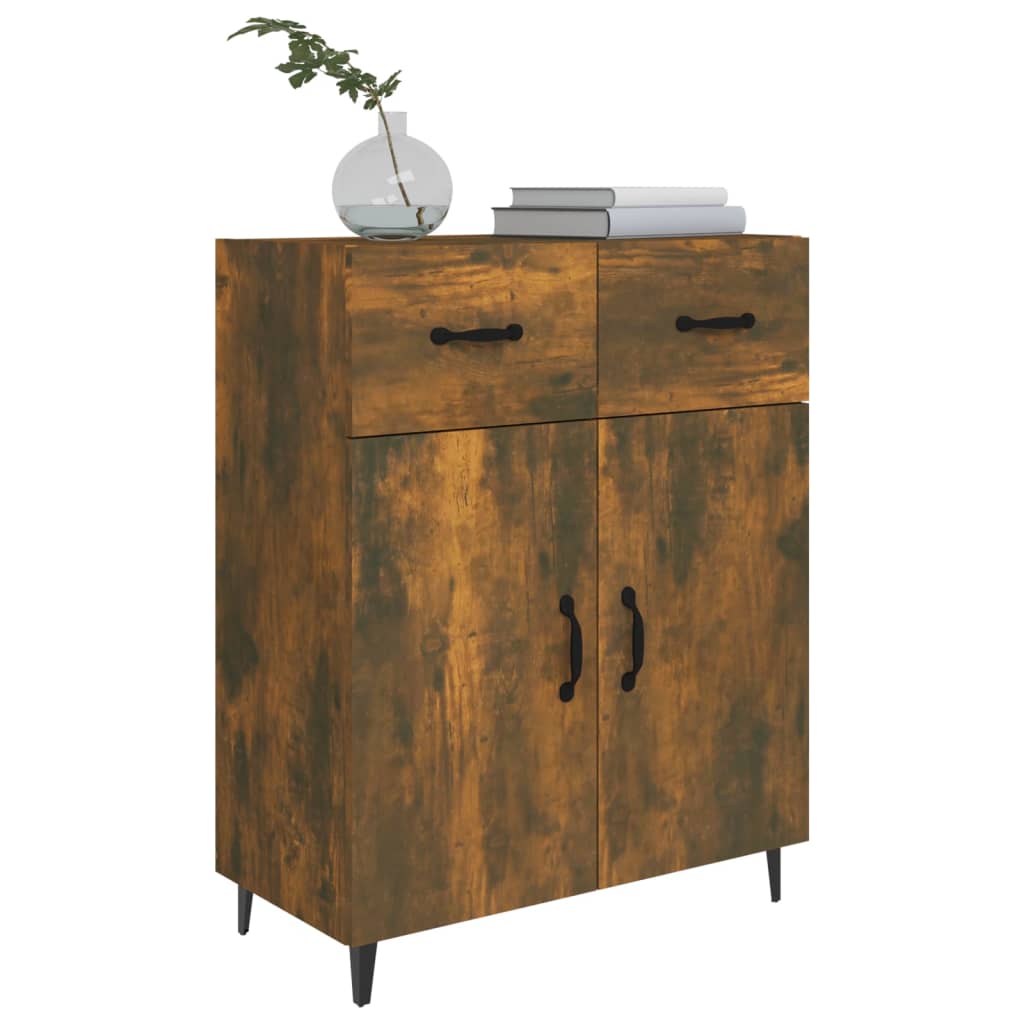 Buffet chêne fumé 69,5x34x90 cm bois d'ingénierie Buffets & bahuts vidaXL   