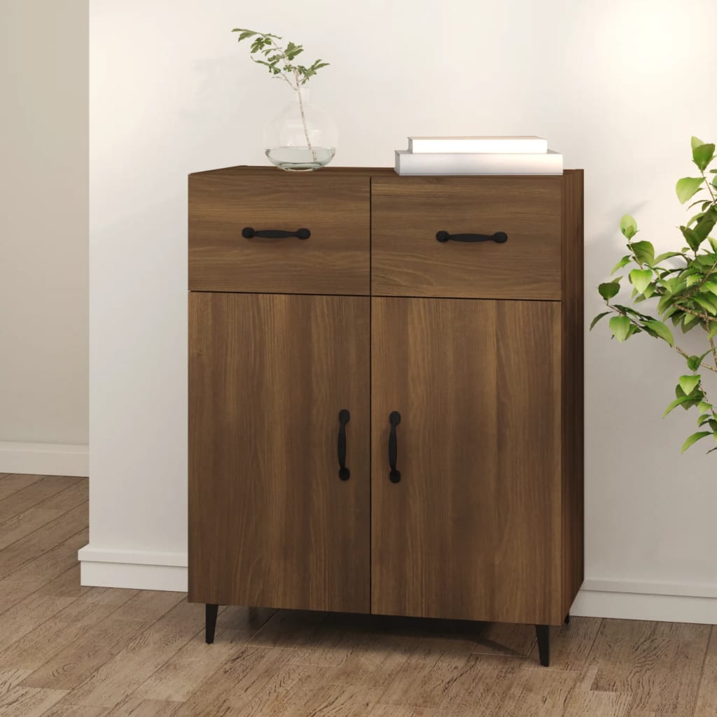 Buffet chêne marron 69,5x34x90 cm bois d'ingénierie Buffets & bahuts vidaXL   