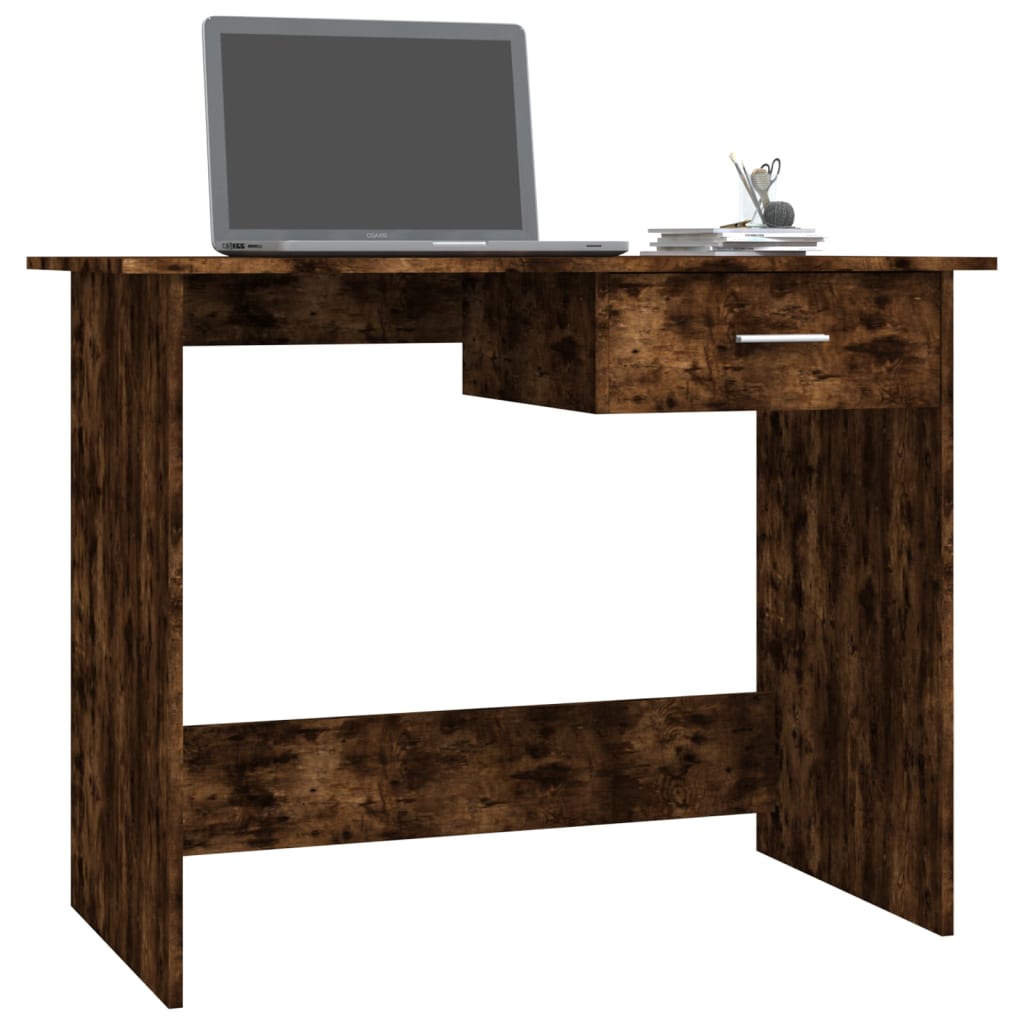 Bureau Chêne fumé 100x50x76 cm Bois d'ingénierie Bureaux vidaXL   