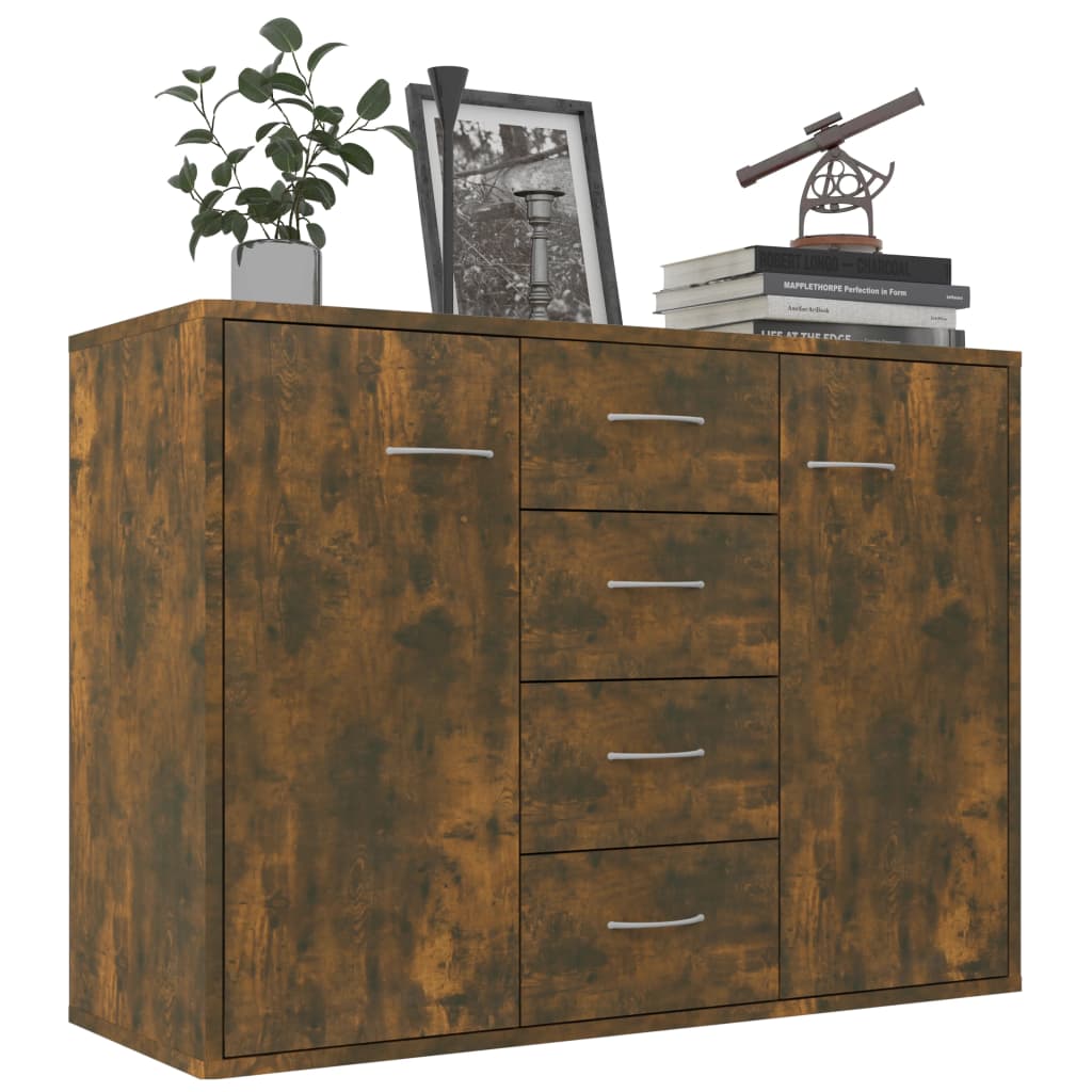 Buffet Chêne fumé 88x30x65 cm Bois d'ingénierie Buffets & bahuts vidaXL   