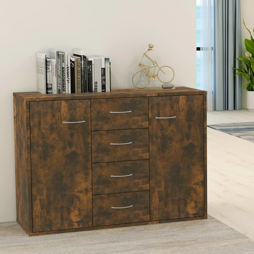 Buffet Chêne fumé 88x30x65 cm Bois d'ingénierie Buffets & bahuts vidaXL   