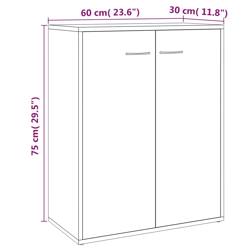 Buffet Chêne fumé 60x30x75 cm Bois d'ingénierie Buffets & bahuts vidaXL   