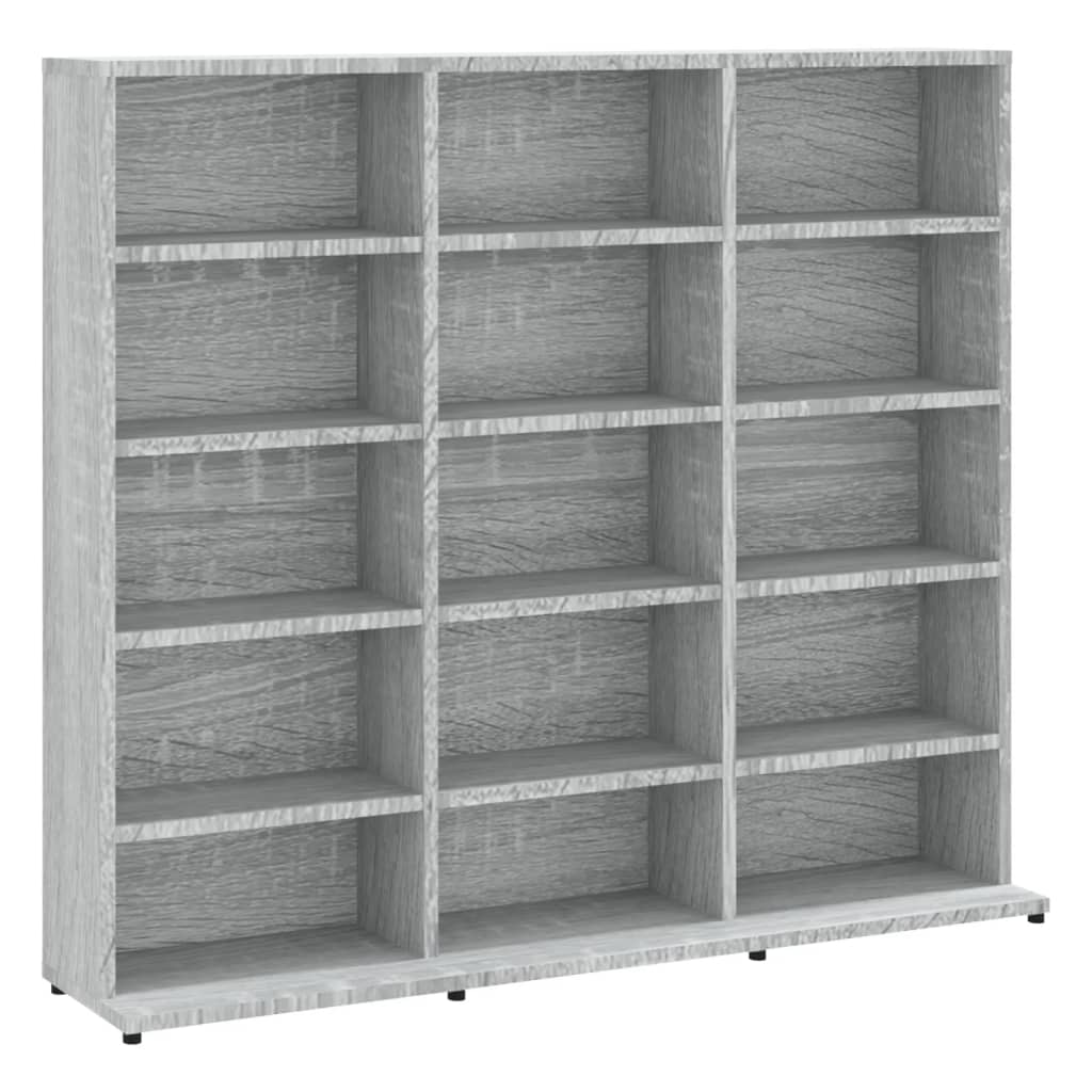 Armoire à CD Sonoma gris 102x23x89,5 cm Bois d'ingénierie Fixations & meubles de rangement multimédia vidaXL   