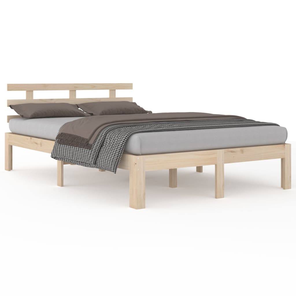 Cadre de lit bois massif 140x190 cm Lits & cadres de lit vidaXL   