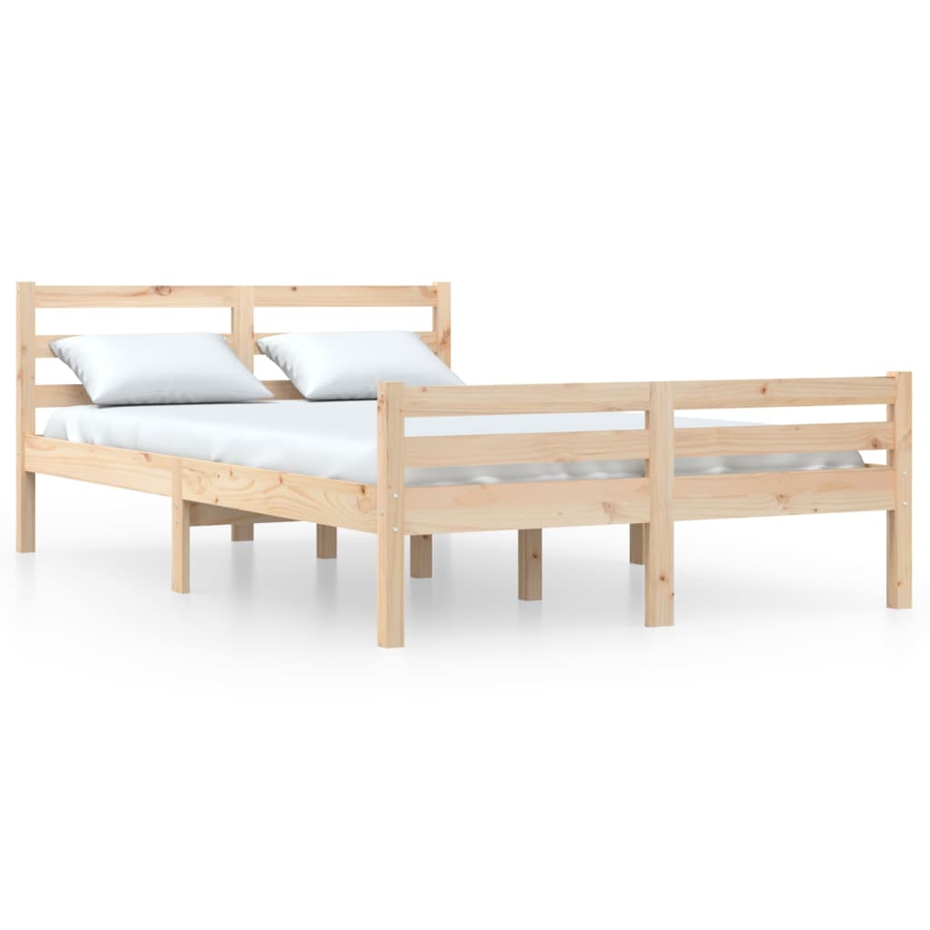Cadre de lit Bois massif 140x190 cm Lits & cadres de lit vidaXL   