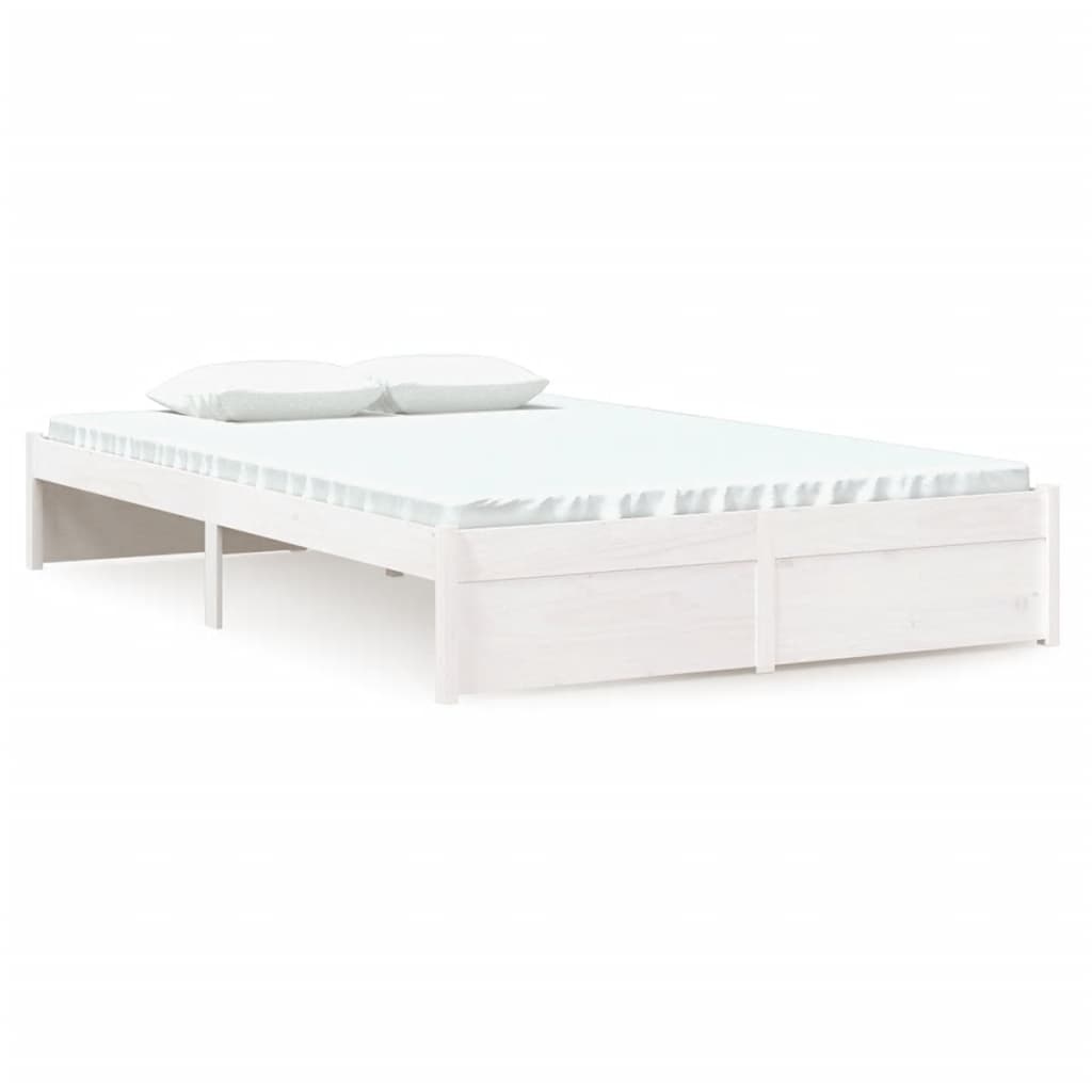 Cadre de lit Blanc Bois massif 120x200 cm Lits & cadres de lit vidaXL   