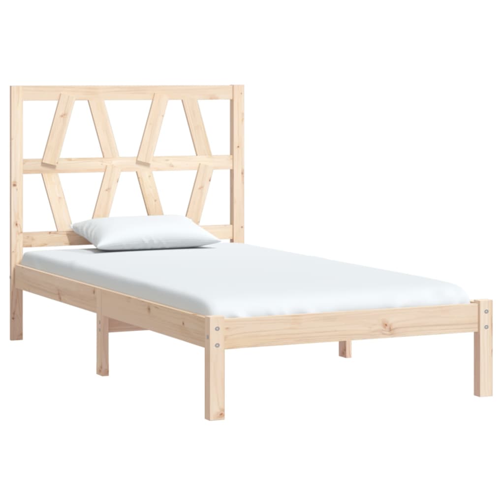 Cadre de lit Bois de pin massif 90x200 cm Lits & cadres de lit vidaXL   