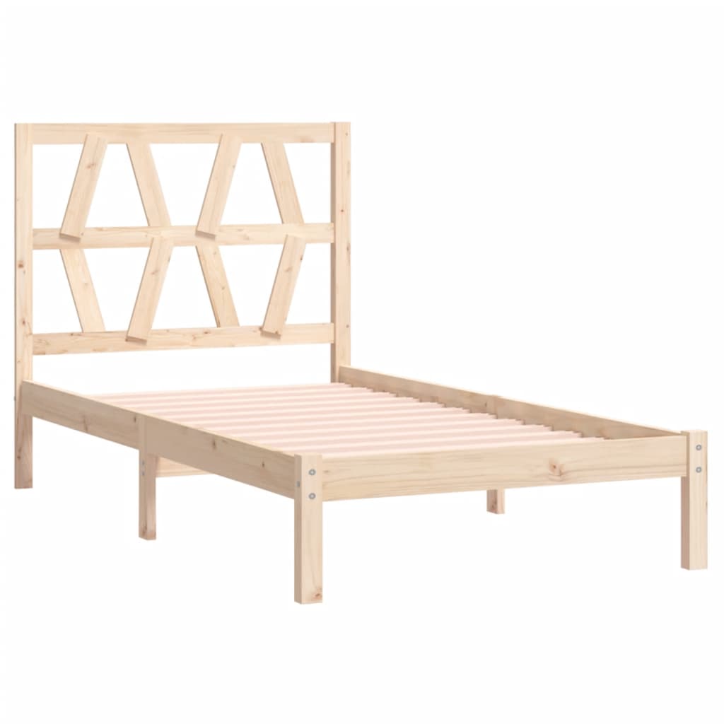 Cadre de lit Bois de pin massif 90x200 cm Lits & cadres de lit vidaXL   
