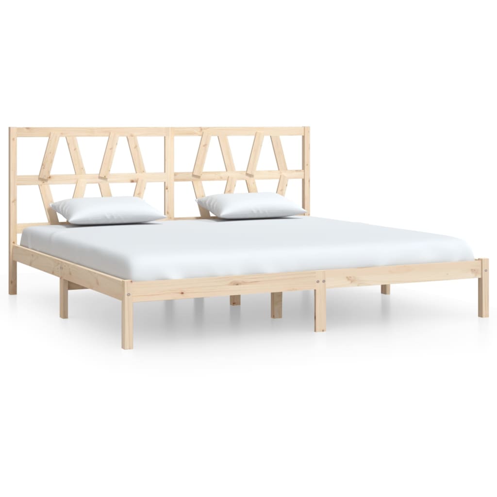Cadre de lit Bois de pin massif 200x200 cm Lits & cadres de lit vidaXL   