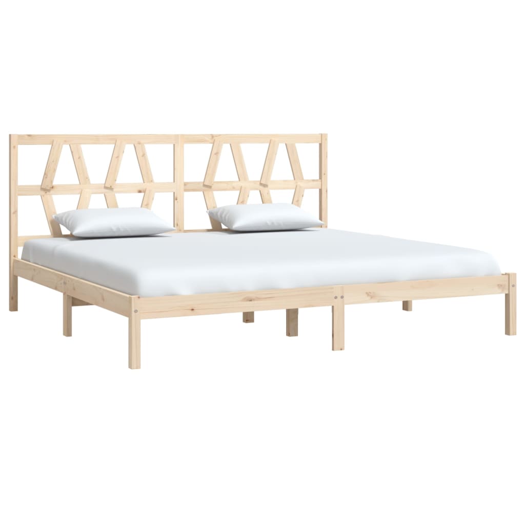 Cadre de lit Bois de pin massif 200x200 cm Lits & cadres de lit vidaXL   