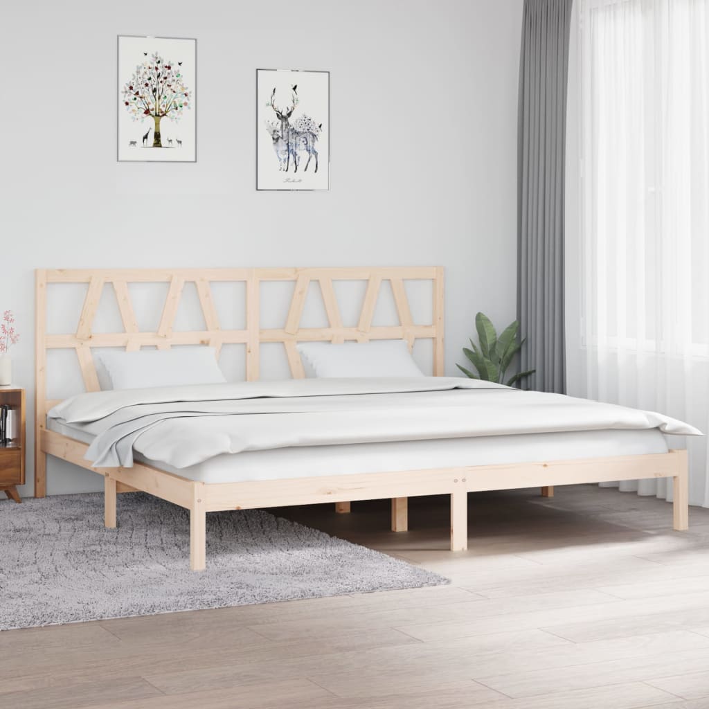 Cadre de lit Bois de pin massif 200x200 cm Lits & cadres de lit vidaXL   