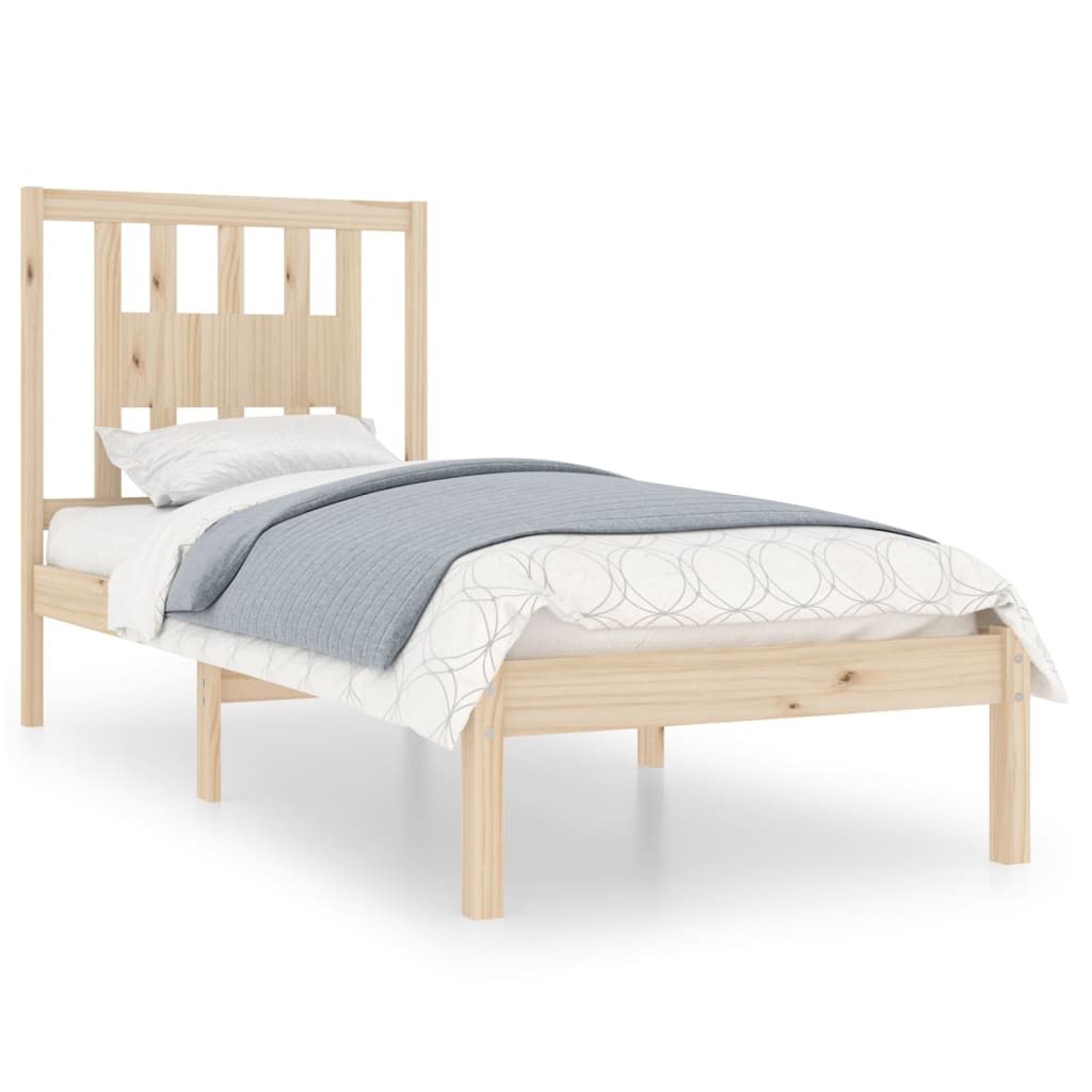 Cadre de lit Bois de pin massif 90x200 cm Lits & cadres de lit vidaXL   