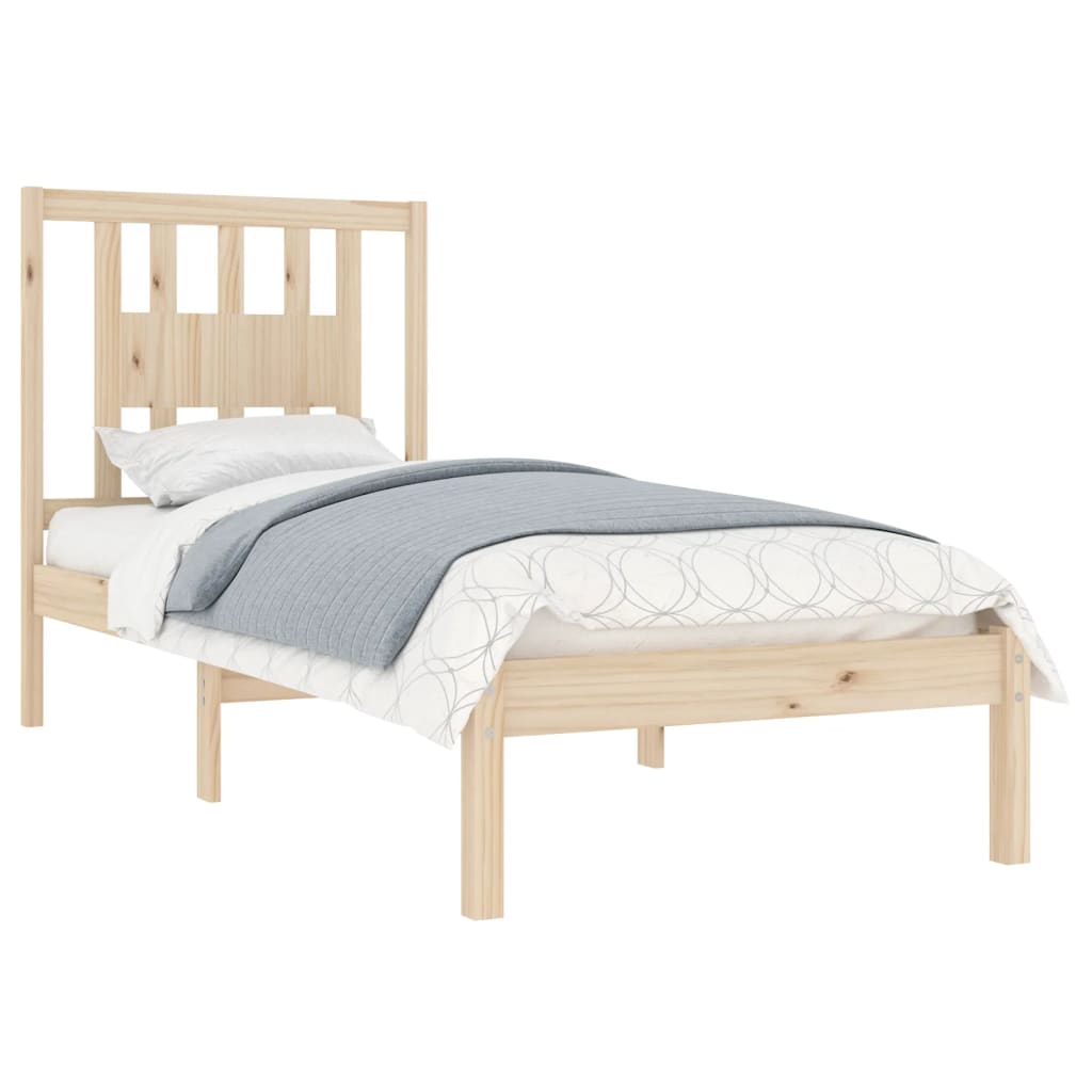 Cadre de lit Bois de pin massif 90x200 cm Lits & cadres de lit vidaXL   