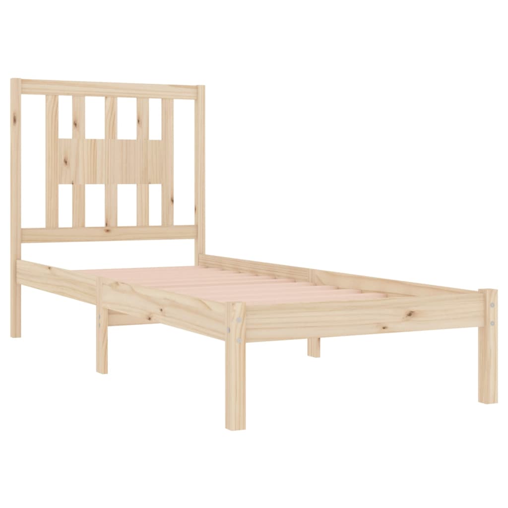 Cadre de lit Bois de pin massif 90x200 cm Lits & cadres de lit vidaXL   