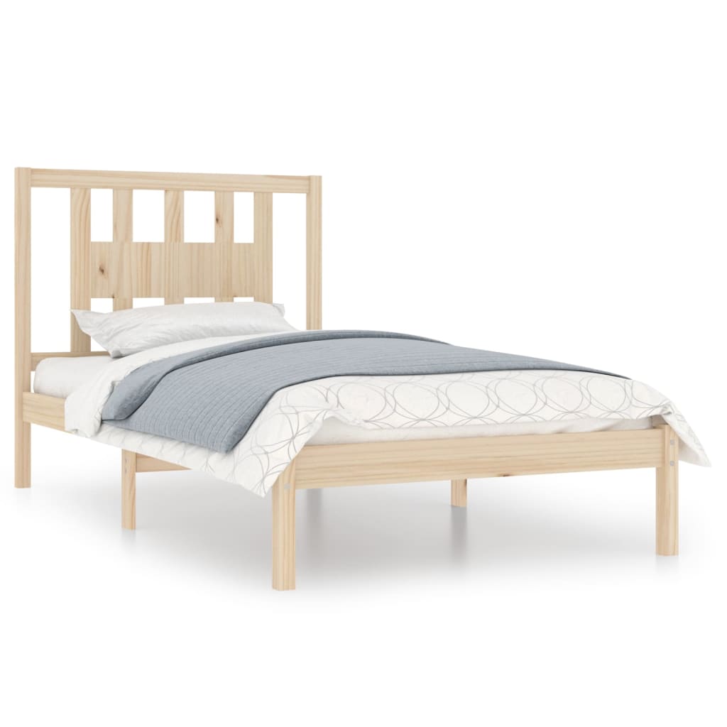 Cadre de lit Bois de pin massif 100x200 cm Lits & cadres de lit vidaXL   