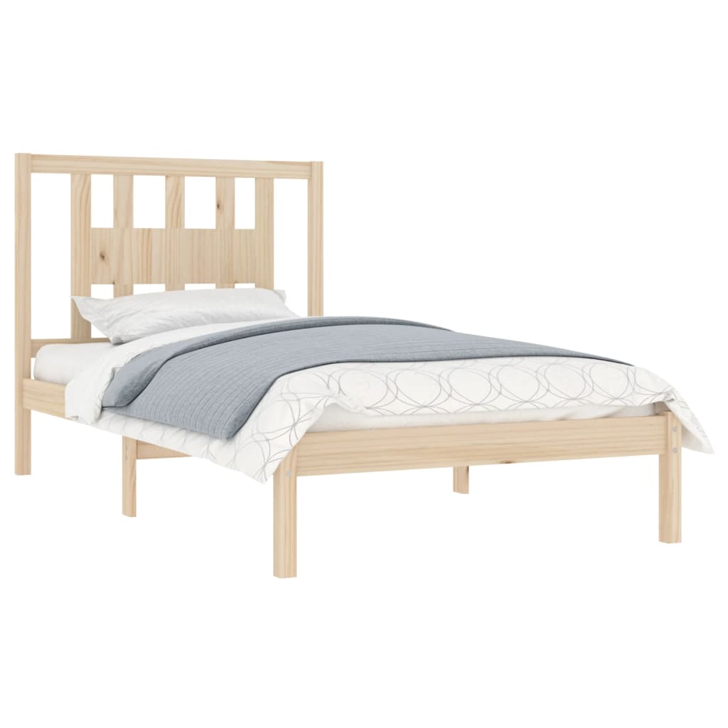 Cadre de lit Bois de pin massif 100x200 cm Lits & cadres de lit vidaXL   