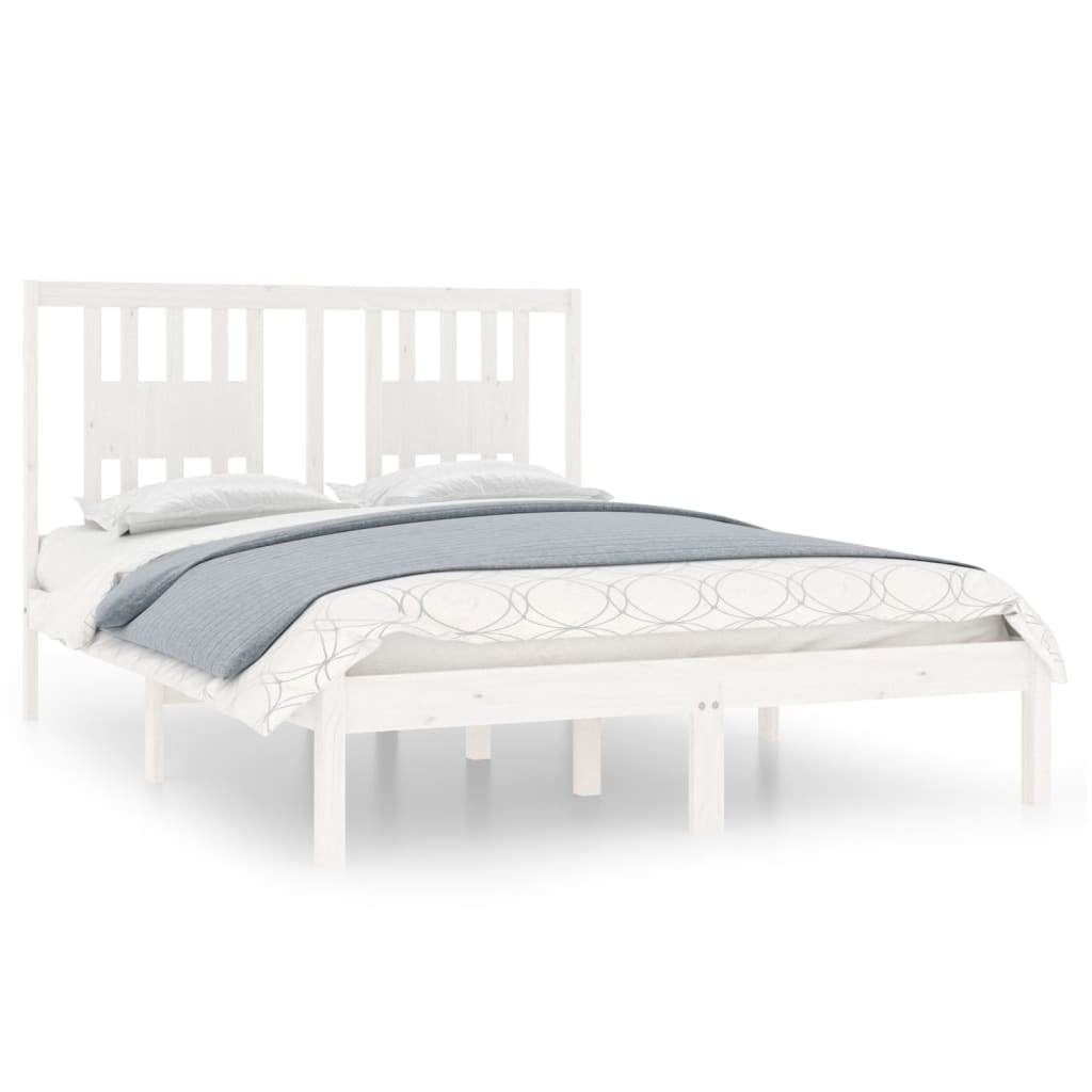 Cadre de lit Blanc Bois de pin massif 120x200 cm Lits & cadres de lit vidaXL   