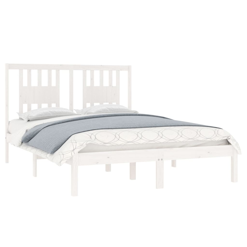 Cadre de lit Blanc Bois de pin massif 120x200 cm Lits & cadres de lit vidaXL   