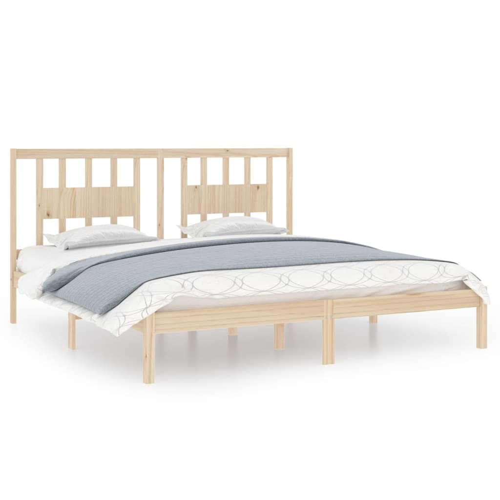 Cadre de lit Bois de pin massif 200x200 cm Lits & cadres de lit vidaXL   