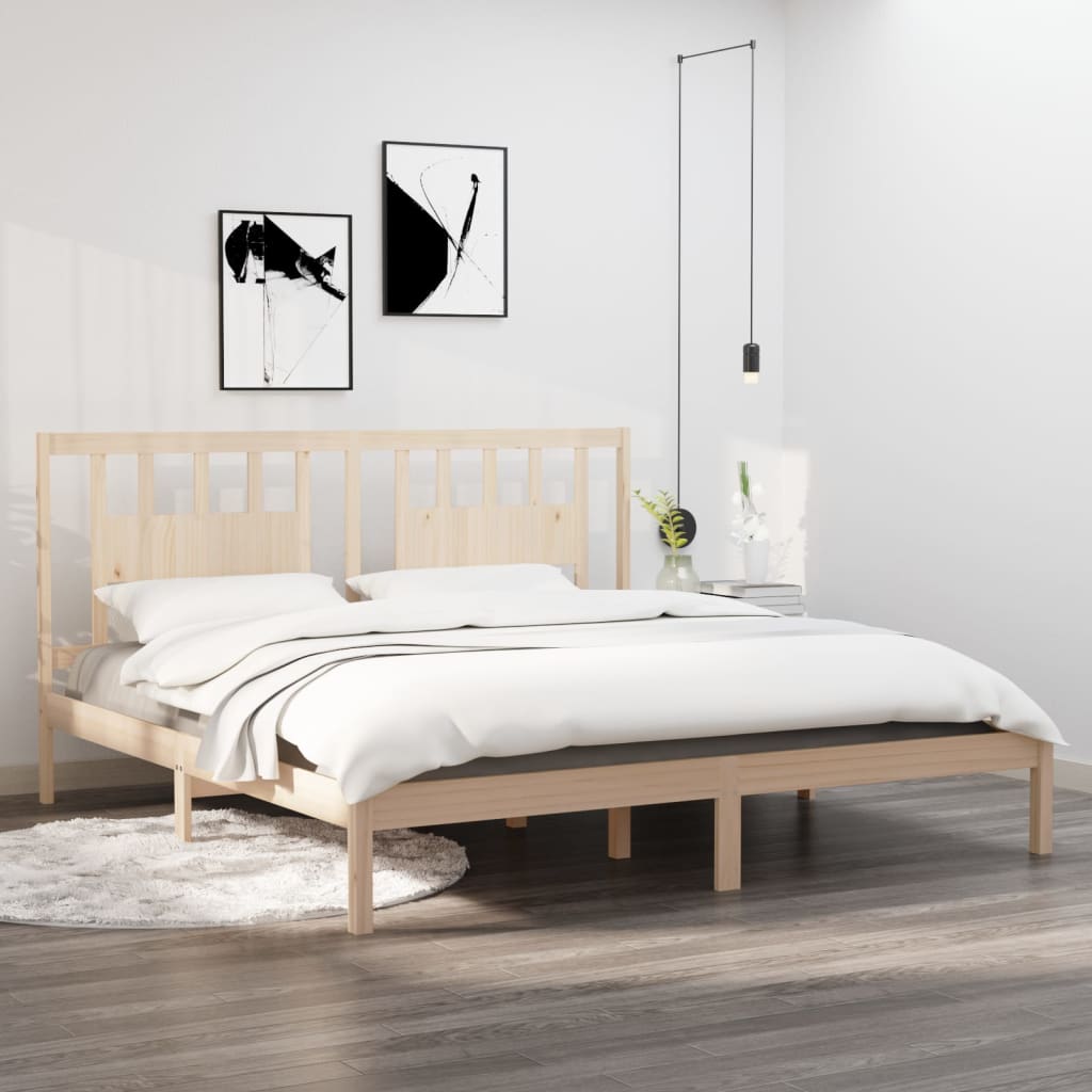 Cadre de lit Bois de pin massif 200x200 cm Lits & cadres de lit vidaXL   