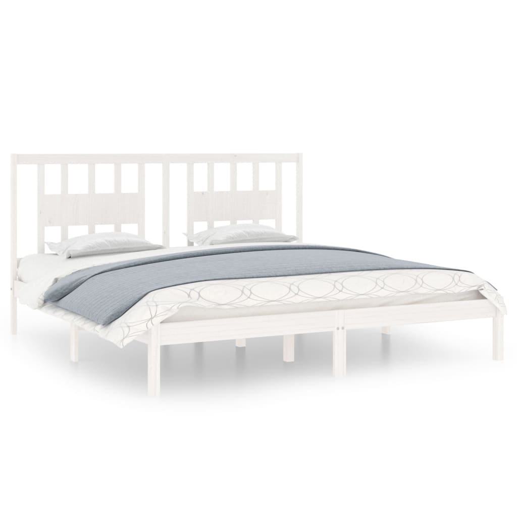 Cadre de lit Blanc Bois de pin massif 200x200 cm Lits & cadres de lit vidaXL   