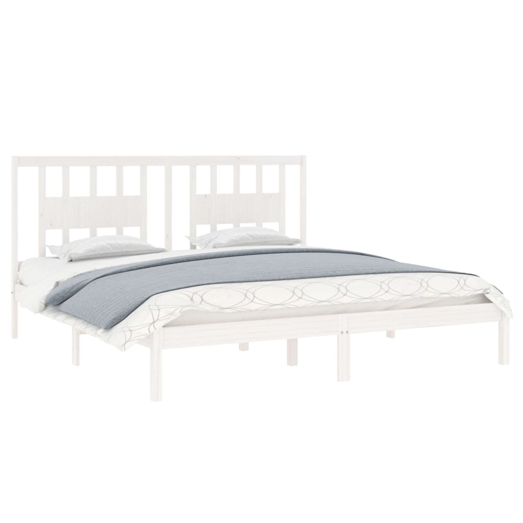 Cadre de lit Blanc Bois de pin massif 200x200 cm Lits & cadres de lit vidaXL   