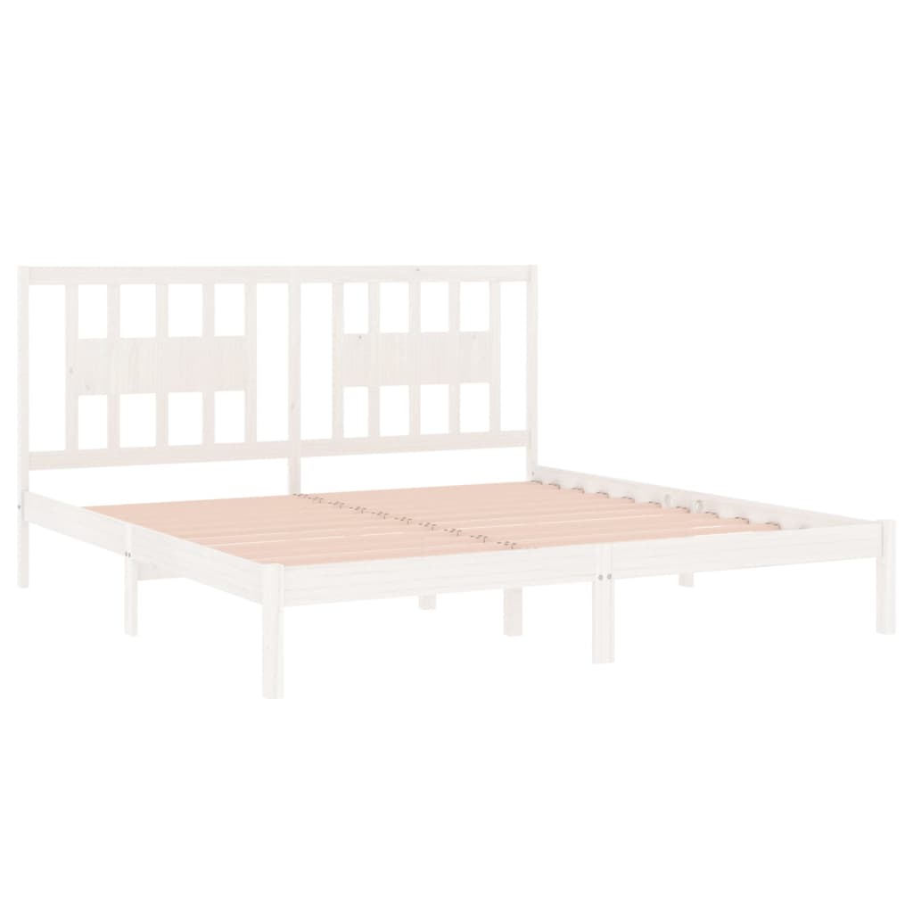 Cadre de lit Blanc Bois de pin massif 200x200 cm Lits & cadres de lit vidaXL   