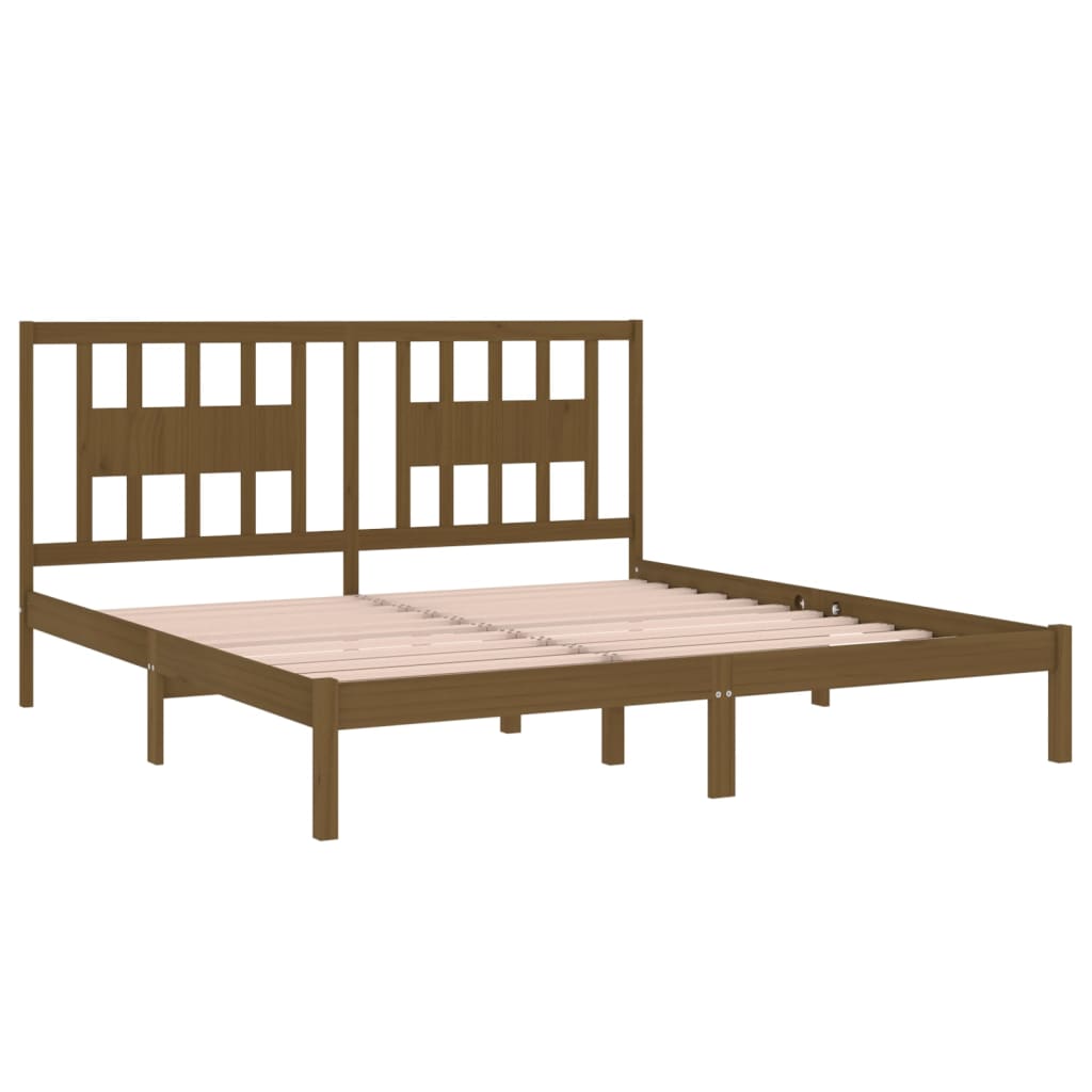 Cadre de lit Marron miel Bois de pin massif 200x200 cm Lits & cadres de lit vidaXL   