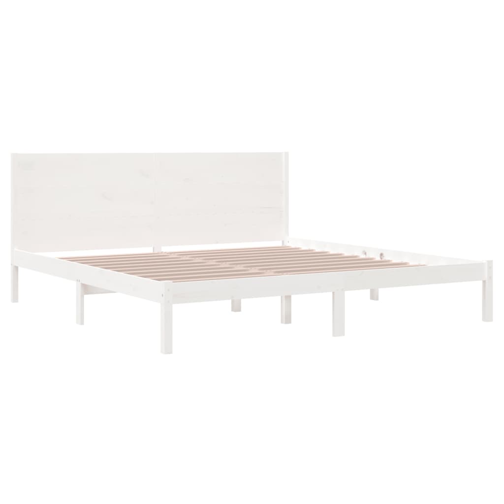 Cadre de lit Blanc Bois de pin massif 200x200 cm Lits & cadres de lit vidaXL   