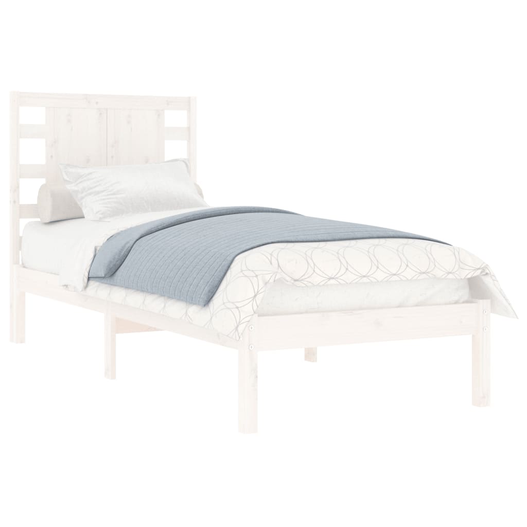 Cadre de lit Blanc Bois massif 75x190 cm Petit simple Lits & cadres de lit vidaXL   