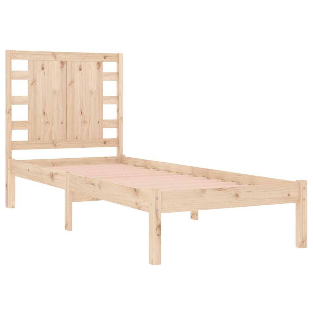 Cadre de lit bois massif 90x190 cm simple Lits & cadres de lit vidaXL   