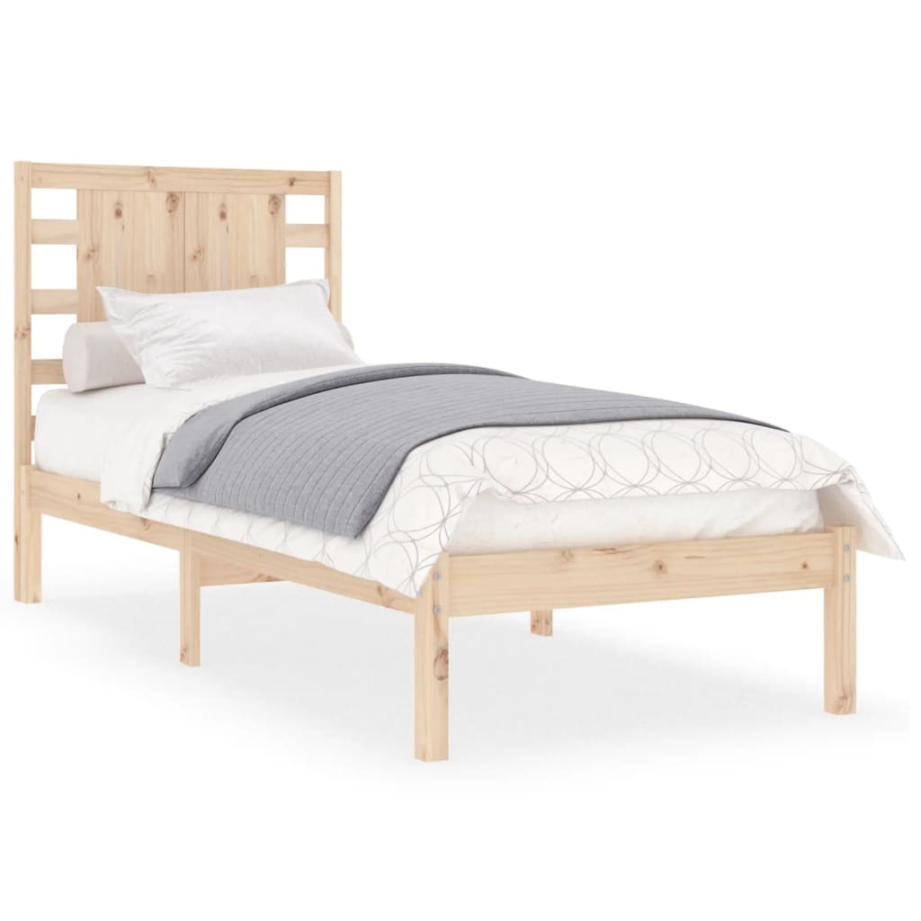 Cadre de lit Bois de pin massif 90x200 cm Lits & cadres de lit vidaXL   