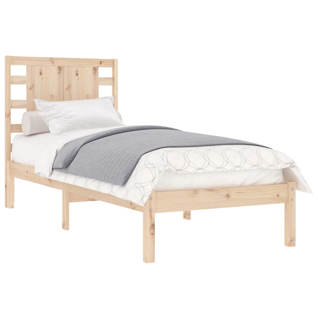 Cadre de lit Bois de pin massif 90x200 cm Lits & cadres de lit vidaXL   