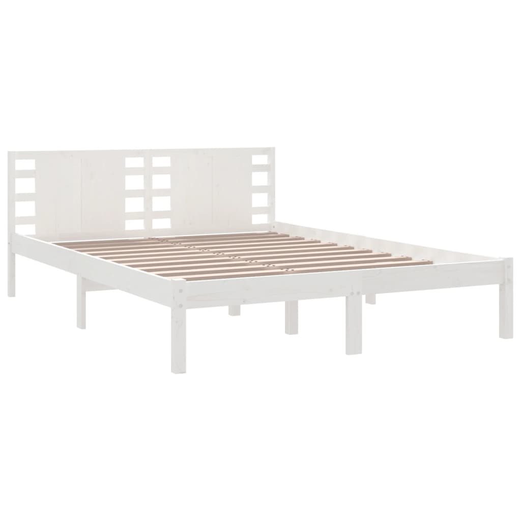 Cadre de lit Blanc Bois de pin massif 120x200 cm Lits & cadres de lit vidaXL   
