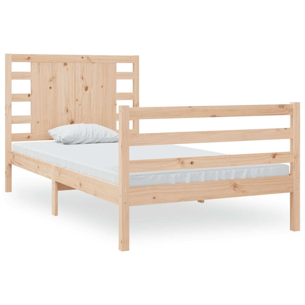 Cadre de lit Bois de pin massif 90x200 cm Lits & cadres de lit vidaXL   