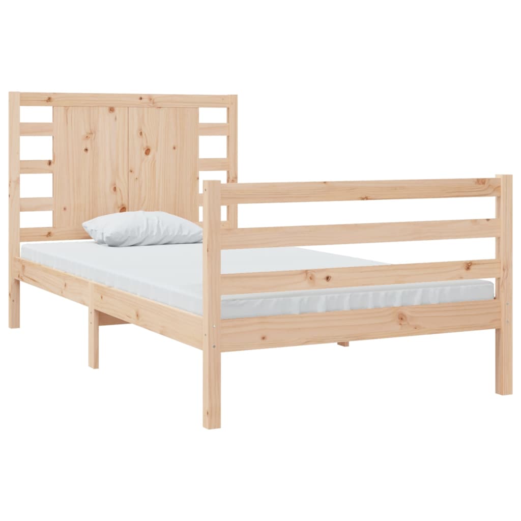 Cadre de lit Bois de pin massif 90x200 cm Lits & cadres de lit vidaXL   