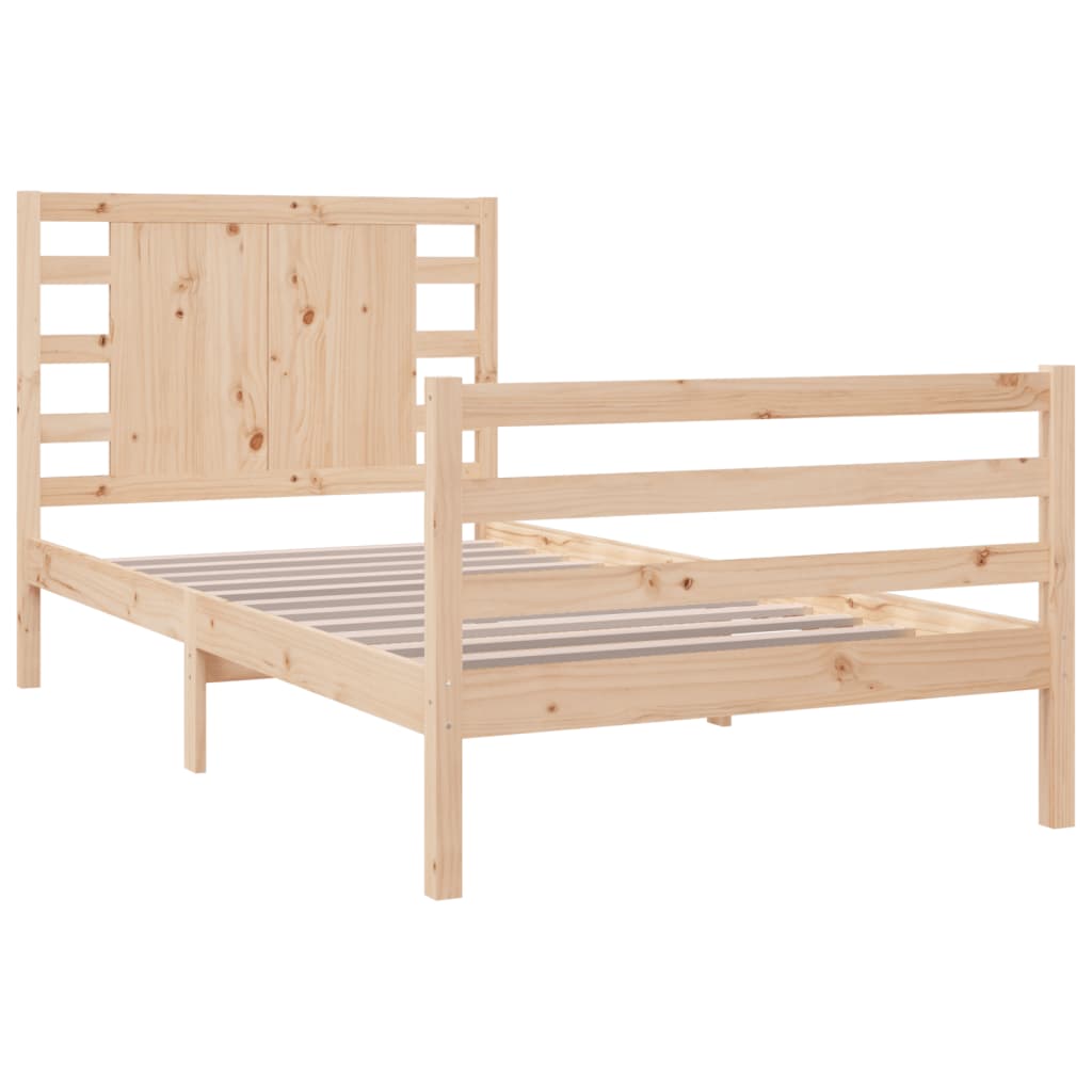 Cadre de lit Bois de pin massif 90x200 cm Lits & cadres de lit vidaXL   