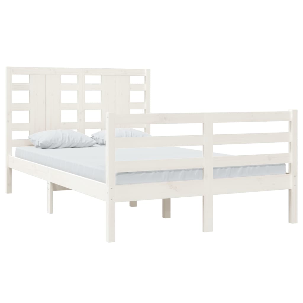 Cadre de lit Blanc Bois de pin massif 120x200 cm Lits & cadres de lit vidaXL   