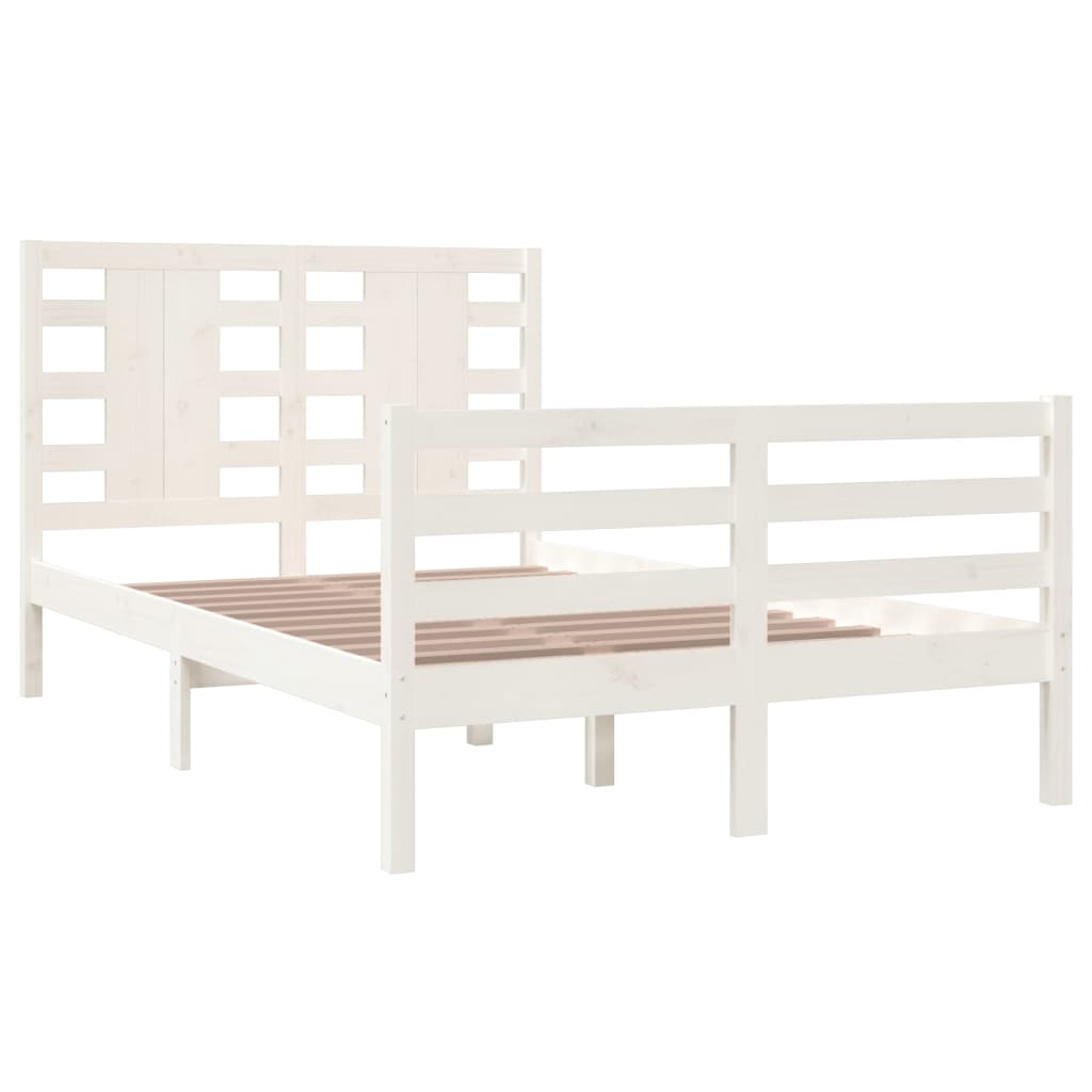 Cadre de lit Blanc Bois de pin massif 120x200 cm Lits & cadres de lit vidaXL   