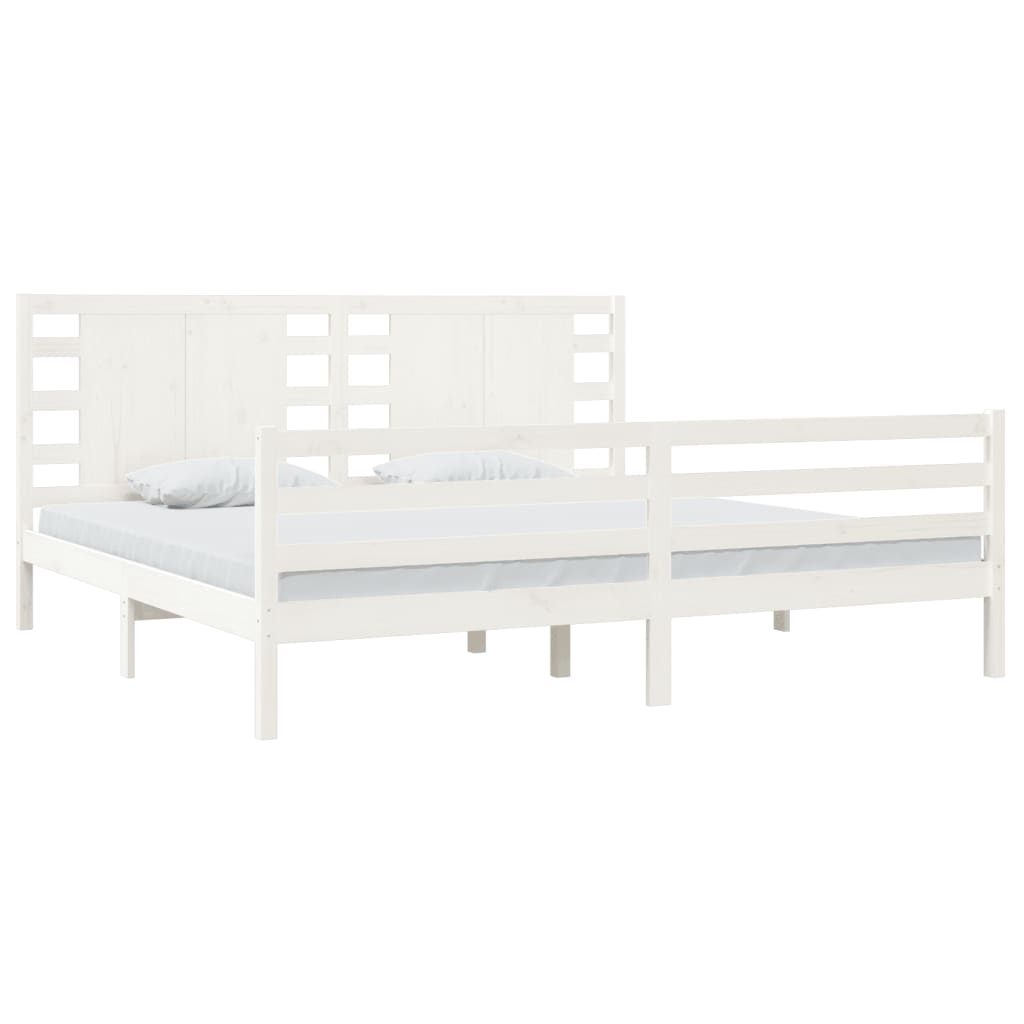 Cadre de lit Blanc Bois de pin massif 200x200 cm Lits & cadres de lit vidaXL   