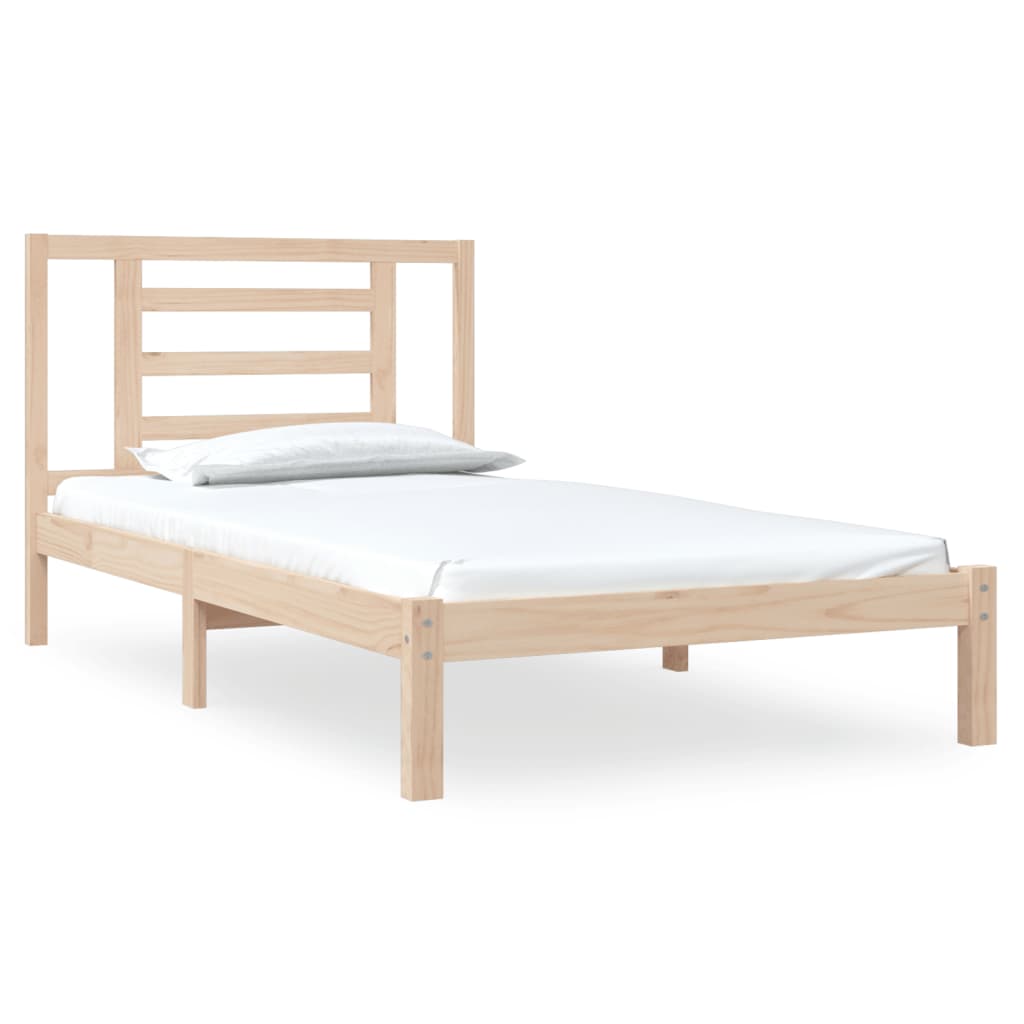 Cadre de lit Bois de pin massif 90x200 cm Lits & cadres de lit vidaXL   