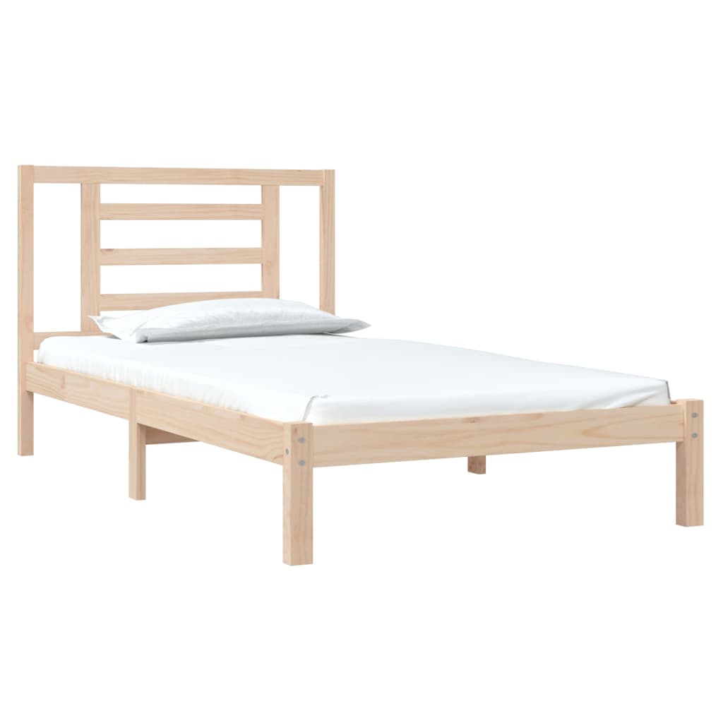 Cadre de lit Bois de pin massif 90x200 cm Lits & cadres de lit vidaXL   