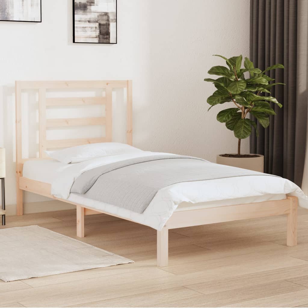 Cadre de lit Bois de pin massif 90x200 cm Lits & cadres de lit vidaXL   