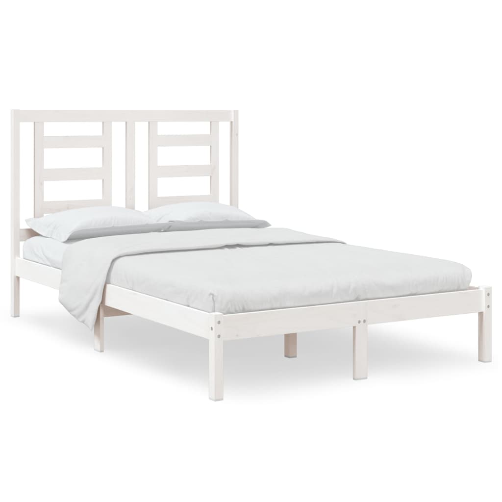 Cadre de lit Blanc Bois de pin massif 120x200 cm Lits & cadres de lit vidaXL   