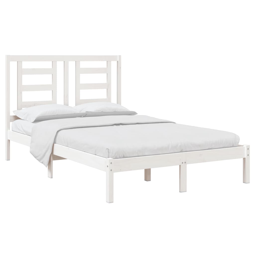 Cadre de lit Blanc Bois de pin massif 120x200 cm Lits & cadres de lit vidaXL   