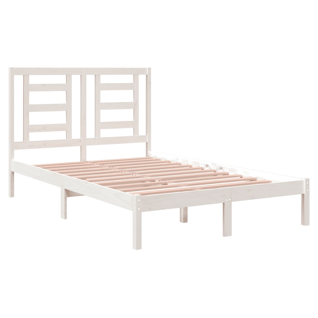 Cadre de lit Blanc Bois de pin massif 120x200 cm Lits & cadres de lit vidaXL   