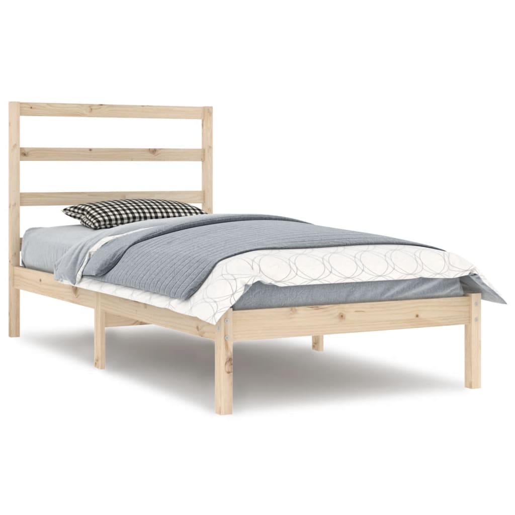 Cadre de lit Bois de pin massif 90x200 cm Lits & cadres de lit vidaXL   